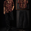 Men’s Premium Maroon Printed Shirt with Black Trouser Combo Set | Stylish Casual Outfit for Men | Regular Fit